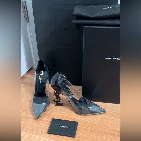 YSL Yves Saint Laurent heels Opyum 110 clear transparent pumps with gift bag - Picture 1 of 6